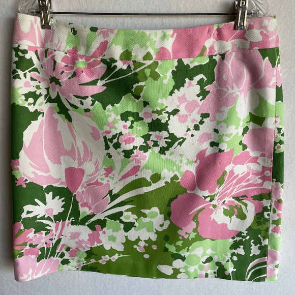 Talbots Dresses & Skirts - Talbots Lined 100% Woven Cotton Skirt in Pink, Green, and White in Size 14P